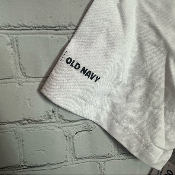 Old Navy White Tee with Bold Black Text - Picture 5 of 6